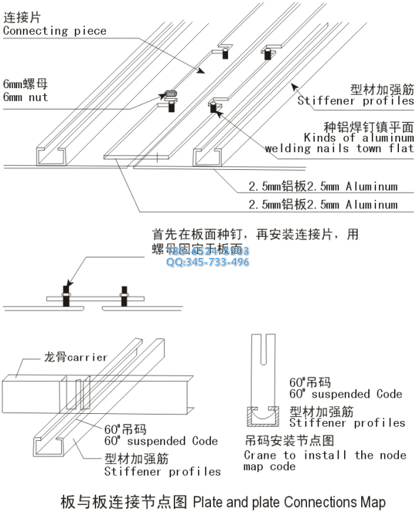 外墙铝单板加强筋节点